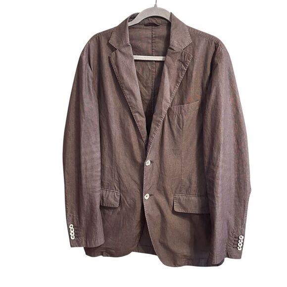 L.B.M 1911 Tailored Blazer Jacket Cotton Size 50R Large Brown